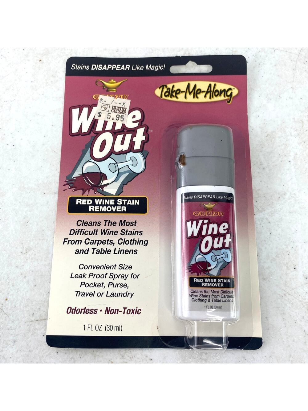 Gonzo Wine Out Red Wine Stain Remover 2oz Larger Size Discontinued New